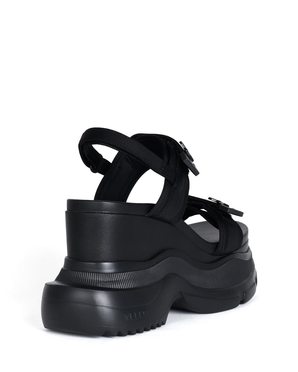 靴 YELLO TOKYO BLACK DOUBLE SNEAKER SANDALS TOKYO BLACK DOUBLE SNEAKER SANDALS – YELLO