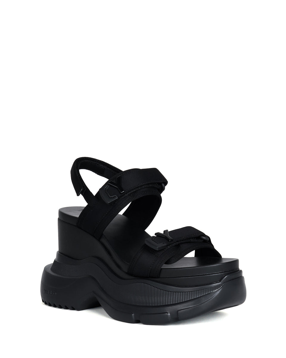 TOKYO BLACK DOUBLE SNEAKER SANDALS – YELLO