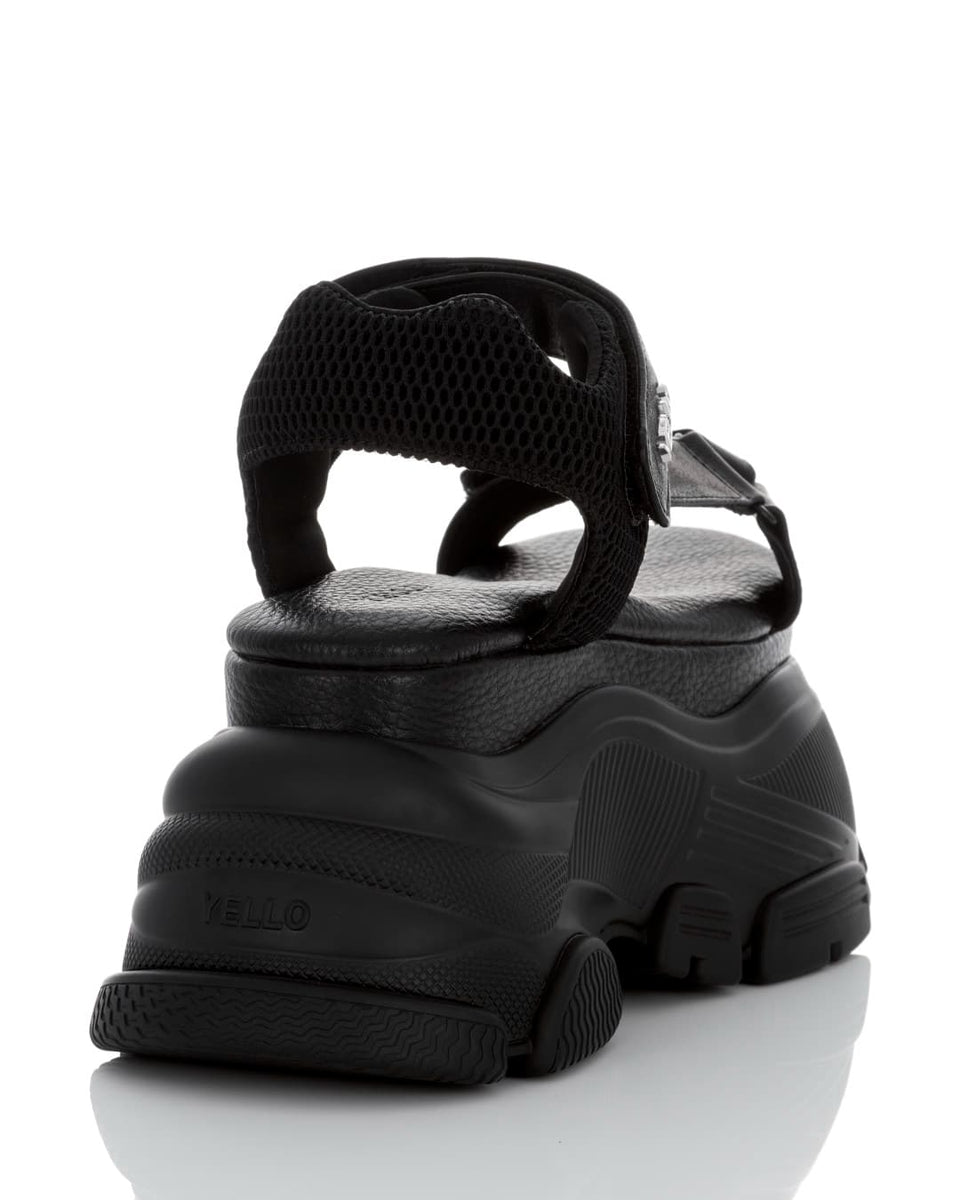 BLACK WHALE PLATFORM SANDALS – YELLO