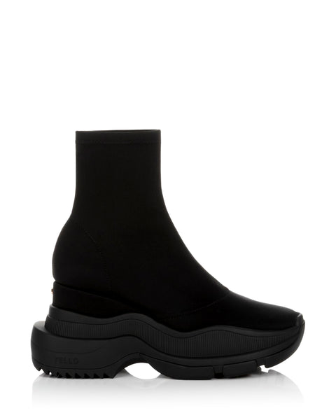 TOKYO BLACK MID SNEAKER SHORT BOOTS