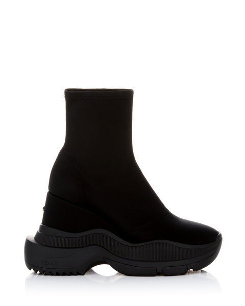 TOKYO BLACK DOUBLE SNEAKER SHORT BOOTS
