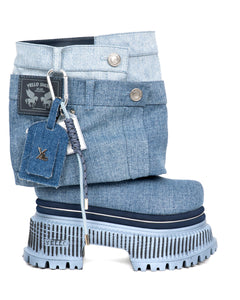 BLUE JEAN BABY PLATFORM SHORT BOOTS