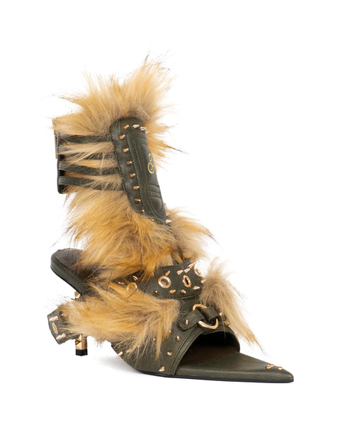 HUNTRESS  FAUX FUR HEELS