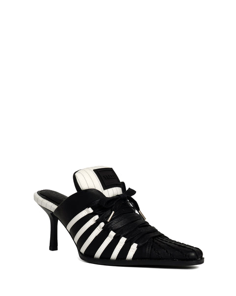 YELLO レースアップミュール 黒白 L 本日のみ HEELS – YELLO