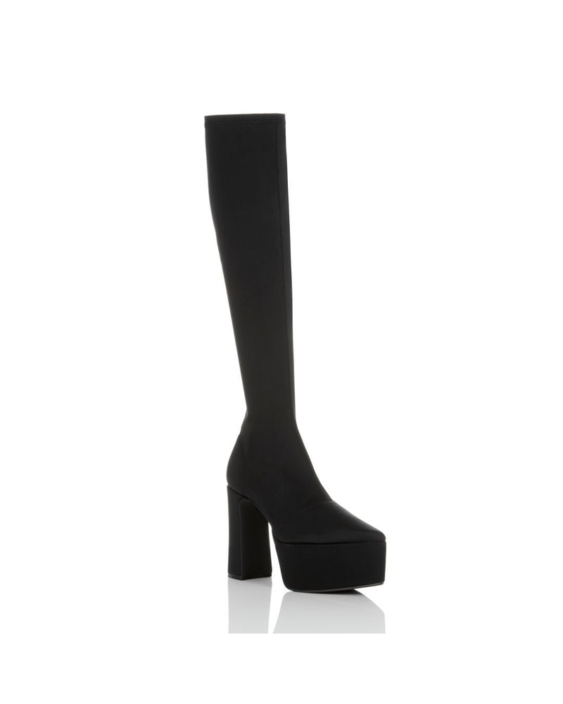 現行✨イエロ TOKYO BLACK PLATFORM LONG BOOTS TOKYO BLACK CHUNKY HEEL LONG BOOTS – YELLO