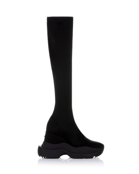 TOKYO BLACK DOUBLE SNEAKER LONG BOOTS