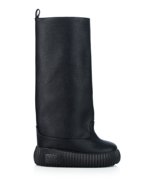 靴 YELLO FLAT TIRE LIFTED TALL BOOTS BLACK FLAT TIRE LIFTED TALL BOOTS – YELLO