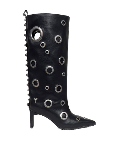 yello ブラックロングブーツ M YELLO / TOKYO BLACK DOUBLE SNEAKER LONG BOOTS 2024