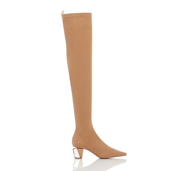 SUNKISSED LOW HEEL LONG BOOTS