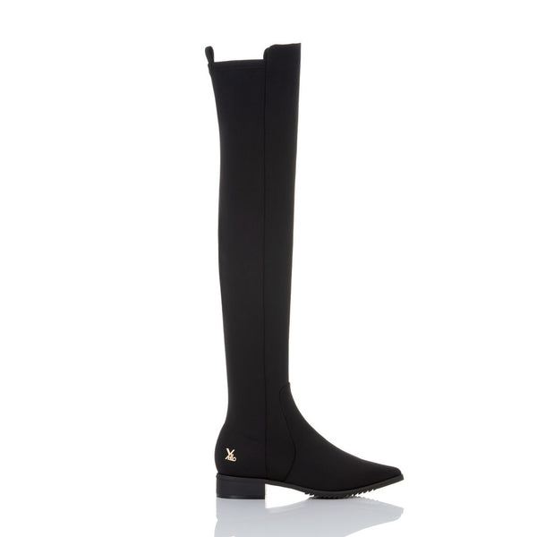 TOKYO BLACK FLAT LONG BOOTS
